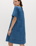 Pure Cotton Denim Mini T-Shirt Dress