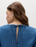 Pure Cotton Denim Mini T-Shirt Dress