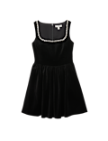 Cotton Rich Velvet Embellished Mini Skater Dress