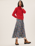 Ditsy Floral Wrap Midaxi Skirt