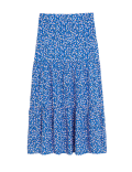 Ditsy Floral Midi Tiered Skirt