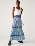 Printed Maxi Tiered Skirt