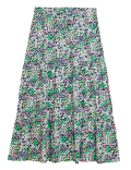 Pure Cotton Ditsy Floral Midi Tiered Skirt