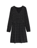Printed V-Neck Mini Tiered Dress
