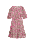 Pure Cotton Printed Mini Waisted Dress