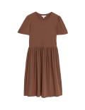 Jersey Round Neck Knee Length Skater Dress