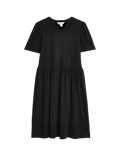 Jersey Round Neck Knee Length Skater Dress