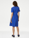 Jersey Round Neck Knee Length Skater Dress