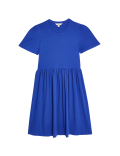 Jersey Round Neck Knee Length Skater Dress