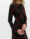 Satin Floral Midaxi Column Dress