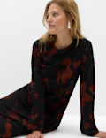 Satin Floral Midaxi Column Dress