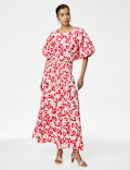 Pure Cotton Printed Maxi A-Line Skirt