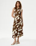Lyocell Blend Floral Midaxi Column Dress