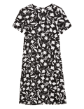 Floral Round Neck Swing Dress