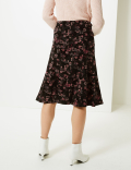 Floral Print A-Line Midi Skirt