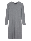 Jersey Ribbed Knee Length Swing Dress