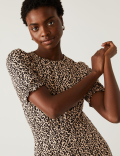 Jersey Printed Mini Skater Dress
