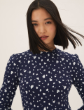 Jersey Printed Knee Length Skater Dress