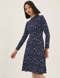 Jersey Printed Knee Length Skater Dress