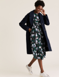 Floral Round Neck Midi Waisted Dress
