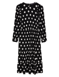 Polka Dot Round Neck Midi Waisted Dress