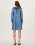 Pure Tencel Plain V-Neck Dress