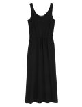 Linen Rich Jersey Midaxi Waisted Dress