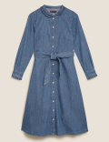 Denim Midi Shirt Dress