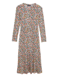 Jersey Floral Midi Tiered Dress