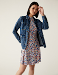 Jersey Floral High Neck Skater Dress