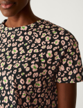 Pure Cotton Printed Mini T-Shirt Dress