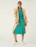 Jersey Polka Dot V-Neck Midi Tea Dress