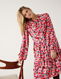 Printed Knee Length Shirt Dress