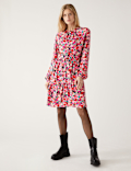 Printed Knee Length Shirt Dress