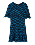 Jersey Printed Round Neck Mini Skater Dress