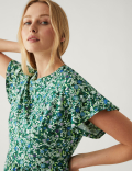 Pure Cotton Printed Mini Tiered Dress