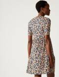 Jersey Printed Knee Length Tiered Dress