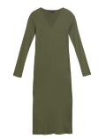 Ribbed V-Neck Midi Column Dress
