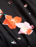 Floral Tie Detail Midaxi Tiered Dress