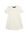 Bow Detail Round Neck Mini Shift Dress