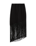 Fringe Detail Asymmetric Midaxi Slip Skirt