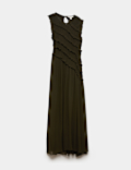 Chiffon Ruffle Detail Maxi Dress