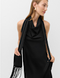 Satin Scarf Detail Mini Shift Dress