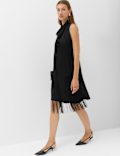 Satin Scarf Detail Mini Shift Dress