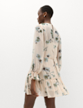 Chiffon Floral Mini Drop Waist Dress