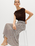 Printed Midi Slip Skirt