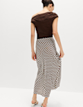 Printed Midi Slip Skirt