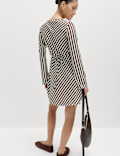 Striped Long Sleeve Mini Shift Dress