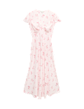 Printed V-Neck Midi Tea Dress
