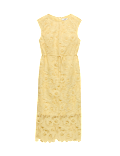 Lace Cutwork Detail Midi Column Dress